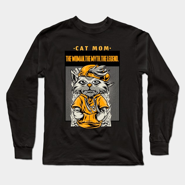 Cat Mom The Women The Myth The Legend Long Sleeve T-Shirt by youki